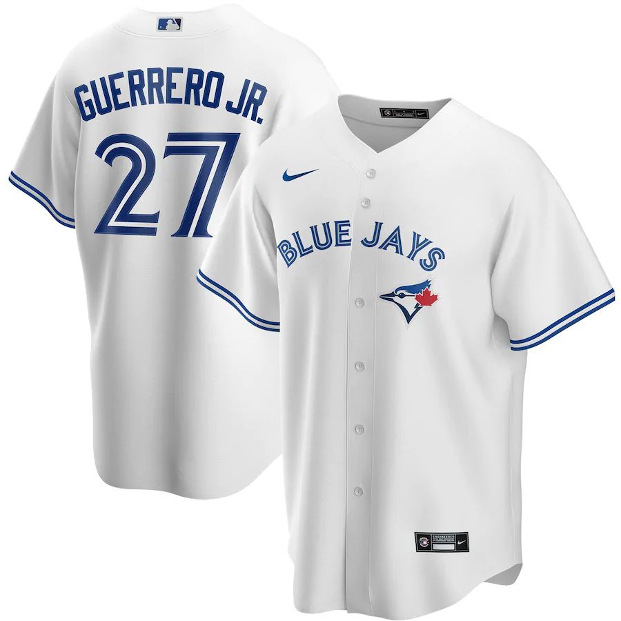 Mens Toronto Blue Jays #27 Vladimir Guerrero Jr. Nike White Home Replica Player Name MLB Jerseys->toronto blue jays->MLB Jersey